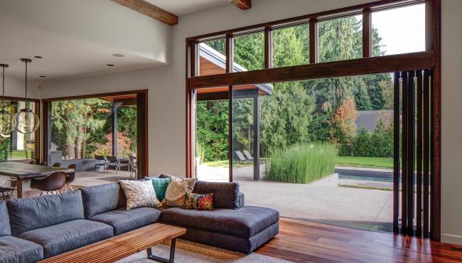 Centor Integrated Folding Doors specified in a new home planned for indoor outdoor living