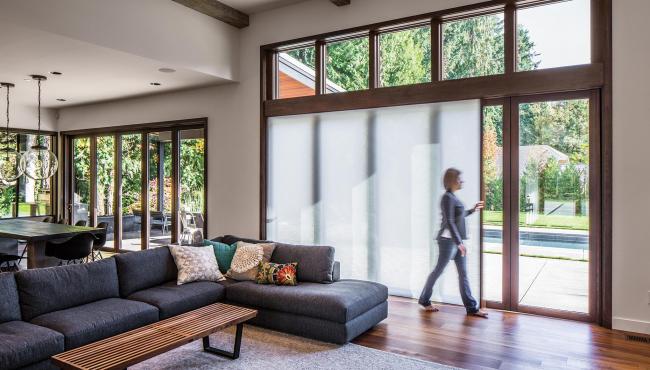 Centor 205 Integrated Folding Door with built-in shade for added privacy